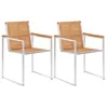 Image de Lot de 2 chaise vidaxl exterieur empilable non pliable en teck H. 85 cm marron