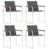 Image de Lot de 4 chaise vidaxl en acier empilable non pliable H. 85 cm exterieur gris