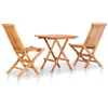 Image de Salon de jardin Vidaxl marron bois 2 personnes 60.0 x 60.0 x 65.0 cm 3 pieces