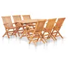 Image de Ensemble à manger d extérieur pliable 7 pcs Bois solide de teck