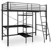 Image de vidaXL Stapelbedframe met tafel metaal zwart 90x200 cm287907