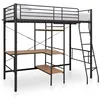 Image de Lit superpose vidaxl 90 x 200 cm en metal sans sommier de couleur