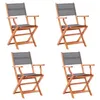 Image de Chaises pliables de jardin lot de 4 Gris Eucalyptus textilène