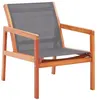 Image de Chaise de jardin Gris Bois d'eucalyptus solide et textilène