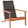 Image de vidaXL Chaise de jardin base - Bois d'eucalyptus solide et textilène - Noir