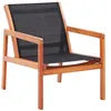 Image de vidaXL Chaise de jardin - Bois d'eucalyptus solide et textilène - Noir