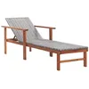 Image de Chaise longue vidaxl H. 56 cm en bois massif L. 200 cm gris non pliable