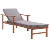 Image de Chaise longue vidaxl H. 56 cm L. 200 cm en acacia gris non pliable