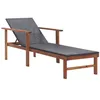 Image de Chaise longue vidaxl noir H. 56 cm en bois massif L. 200 cm non empilable non pliable