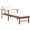 Image de Chaise longue vidaxl H. 56 cm noir en acacia L. 200 cm non empilable non pliable