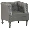 Image de vidaXL Fauteuil echt leer gris