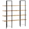 Image de vidaXL Boekenkast met 4 schappen 160x35x160 cm massief mangohout286603