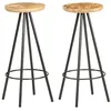 Image de vidaXL Tabourets de bar lot de 2 bois de manguier brut286614