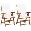 Image de Lot de 2 chaise vidaxl en teck pliable H. 104 cm exterieur beige