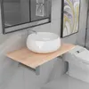 Image de vidaXL 2-delige Badkamermeubelset keramiek eikenkleurig279330