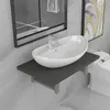 Image de vidaXL 2-delige Badkamermeubelset keramiek grijs279333