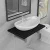 Image de Meuble de salle de bain en deux pièces Céramique Noir