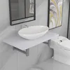 Image de Meuble de salle de bain en deux pièces Céramique Blanc