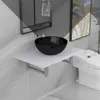 Image de Meuble de salle de bain en deux pièces Céramique Blanc