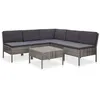Image de Salon de jardin modulable Vidaxl resine tressee gris 6 pieces 69 x 69 x 67 5 personnes