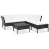 Image de Salon de jardin modulable Vidaxl resine tressee noir 6 pieces x 57 x 67 6 personnes