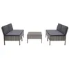Image de Salon de jardin modulable Vidaxl resine tressee gris 5 pieces 60.0 x 60 x 35 4 personnes
