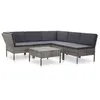 Image de Salon de jardin modulable Vidaxl polyethylene gris 6 pieces 69 x 57 x 67 5 personnes