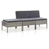 Image de vidaXL Canapé de jardin 3 pièces - Résine tressée - Gris