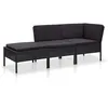 Image de vidaXL Canapé de jardin - Résine tressée et coussins - Noir