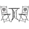 Image de Salon de jardin vidaxl metal 3 personnes 3 pieces