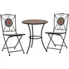 Image de Salon de jardin Vidaxl metal gris 3 pieces 2 personnes