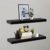 Image de Étagères murales flottantes 2 pcs Noir 60x20x3,8 cm