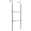 Image de vidaXL Échelle de trampoline à 2 marches Acier Argenté 72 cm (Convient pour une Hauteur de 65 cm) 92408