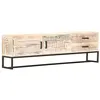Image de vidaXL Tv-meubel 140x30x45 cm massief acaciahout wit287328