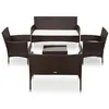 Image de Ensembles canapes. fauteuils et tables de jardin Vidaxl polyethylene 4 personnes 5 pieces 58 x 55 x 81 cm beige