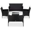 Image de Noir Vidaxl 5 pieces 4 personnes Ensembles canapes. fauteuils et tables de jardin 58 x 55 x 81 resine tressee