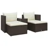 Image de Salon de jardin 5 pcs avec coussins Résine tressée Marron