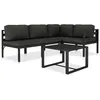 Image de vidaXL Salon de jardin - 1 canapé d'angle 4 pièces + 1 table basse - Aluminium Anthracite