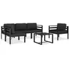 Image de vidaXL Salon de jardin - 2 canapés d'angle + 2 canapés central + 1 fauteuil + 1 table - Aluminium Anthracite