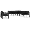 Image de vidaXL Salon de jardin - 4 canapés d'angle + 4 canapés central - Aluminium Anthracite