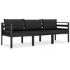 Image de vidaXL Canapé de jardin - 3 pièces - Aluminium Anthracite avec coussins