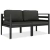 Image de Salon de jardin Vidaxl aluminium gris 2 pieces 70.0 x 70 x 64 2 personnes
