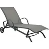 Image de Chaise longue vidaxl H. 32 cm gris L. 200 cm en acier non empilable non pliable