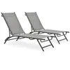 Image de vidaXL Chaises longues 2 pcs Textilène et acier