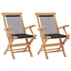 Image de Chaises pliables de jardin lot de 2 Bois teck solide et corde
