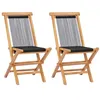 Image de Chaises pliables de jardin lot de 2 Bois teck solide et corde