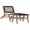 Image de Chaise longue vidaxl marron L. 60 cm en teck H. 65 cm non pliable
