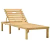 Image de Chaise longue vidaxl L. 70 cm en bois H. 31.5 cm marron non empilable non pliable