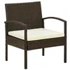 Image de Chaise de jardin avec coussin Résine tressée Marron
