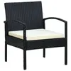 Image de Chaise vidaxl H. 72 cm non pliable en resine tressee exterieur noir